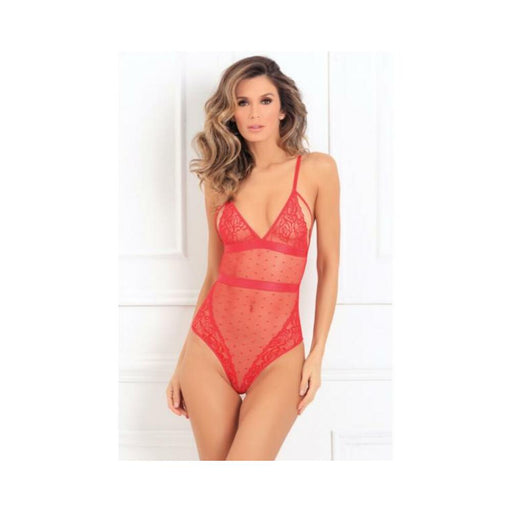 X Marks The Spot Lace Teddy Red M/L - SexToy.com