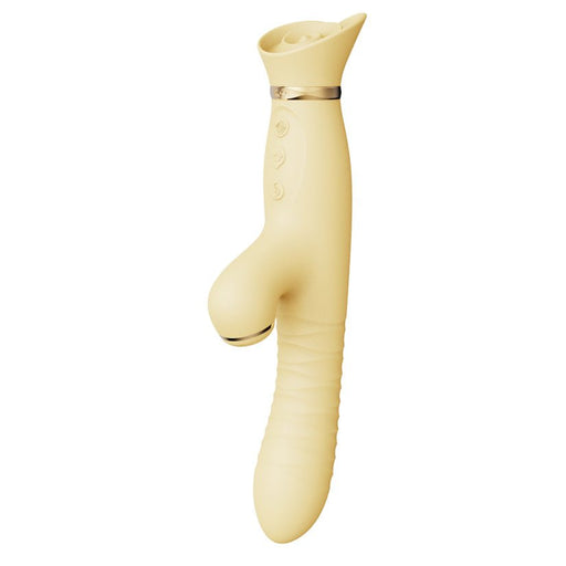 Zalo Rose Rabbit Thruster-Lemon Yellow - SexToy.com