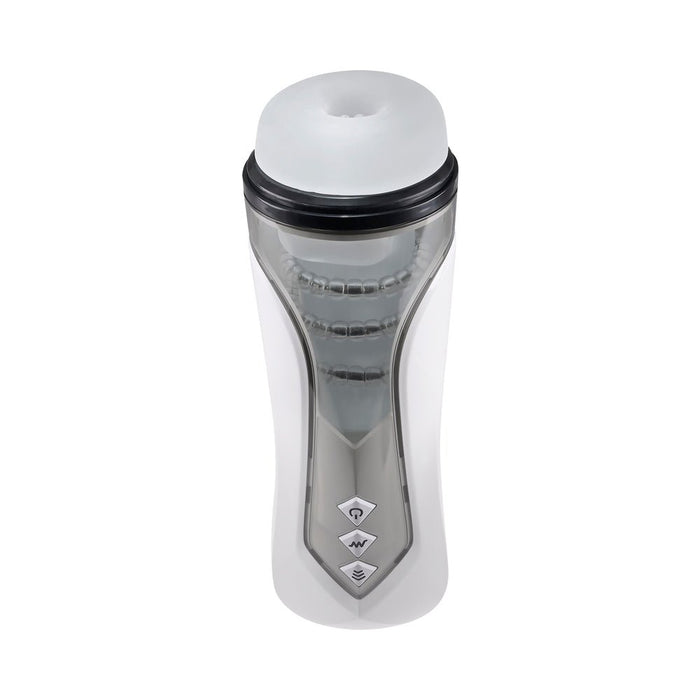 Zero Tolerance Stroking Buddy Rechargeable Vibrating Stroker White - SexToy.com