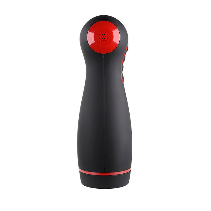 Zero Tolerance Tight Squeeze Rechargeable Vibrating Squeezing Talking Stroker Tpe Black/red - SexToy.com